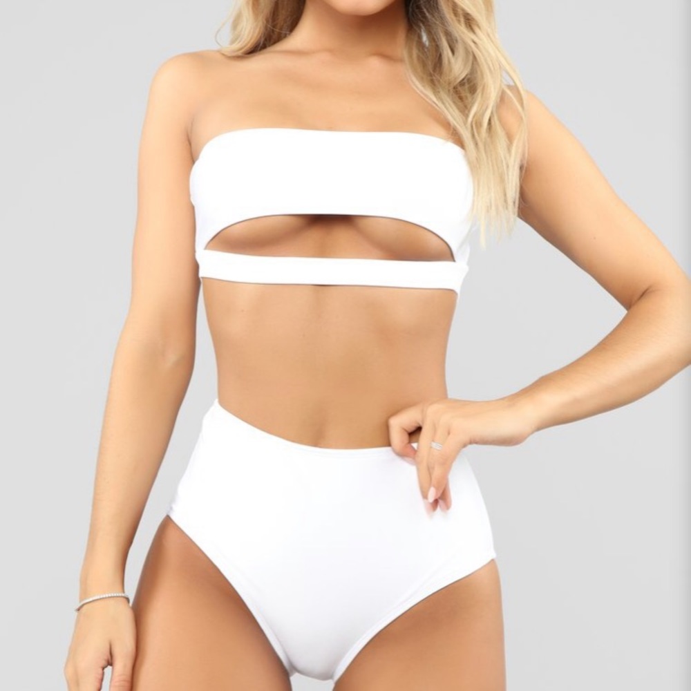 White tube underboob bikini size SM and LG